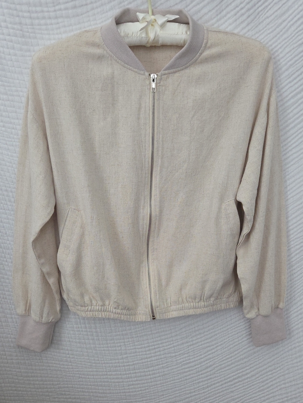 Kori Neutral Beige Bomber Jacket - S